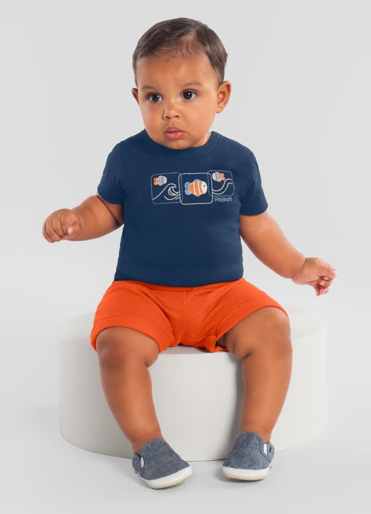 Foto do produto Conj camiseta e bermuda moletinho 27362